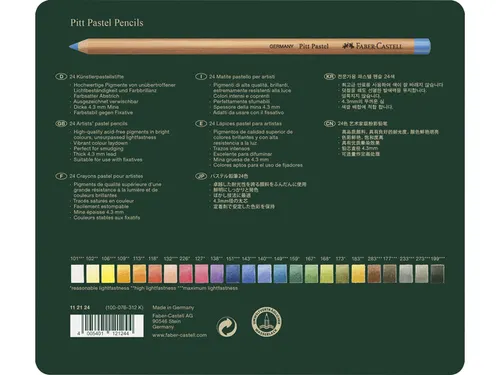 Pastelpotlood Faber-Castell Pitt metalen etui a 24 stuks