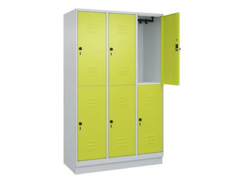 dubbeldekse locker,HxBxD 1950x1200x500mm,3x2vak.,vak B 400mm
