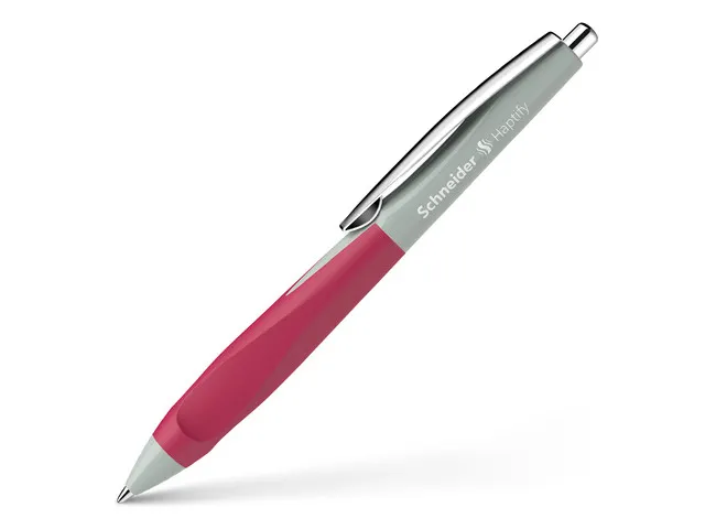 Balpen Schneider Haptify saliegrijs-magenta