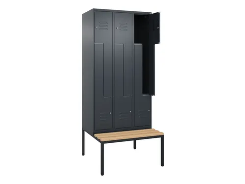 Z-garderobekast,HxBxD 2120x900x815mm,6vak,vak B 300mm,cil.-slot