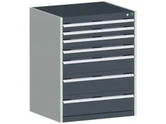 ladekast 1000x800x750mm 7laden zware lasten RAL7035 front RAL7016