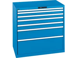 ladekast HxBxD 1000x1023x725mm 7laden Key lock afwerking RAL5012 - 1