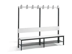 omkleedbank,HxLxD 1650x2000x407mm,HPL wit,frame staal RAL7021