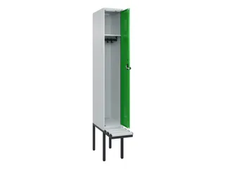 locker met bank,HxBxD 2120x300x815mm,1vak,vak B 300mm,draaigrendel - 1