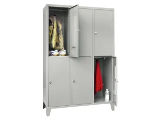 lockerkast,HxBxD 1850x1200x500mm,3x2vakken,RAL7035,front RAL7035 - 2