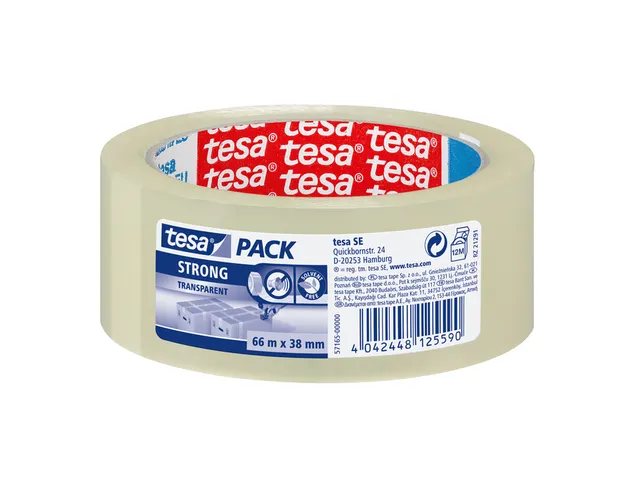 Verpakkingstape tesapack Strong 38mmx66m transparant
