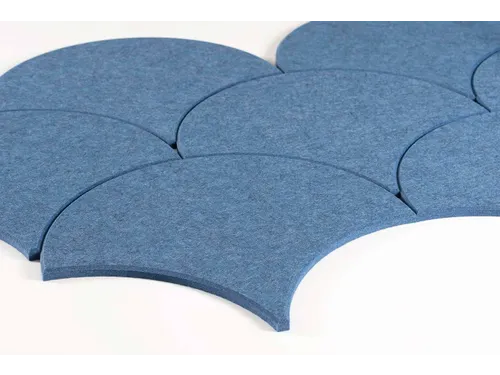 Akoestische PET-vilt Japanse Golf tegels blauw 30x26cm 22 stuks
