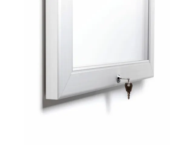 Vergrendelbaar Notitiebord Alpha Vitrine Indoor/Outdoor 4xA4 Zilver