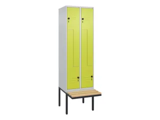 Z-garderobekast,HxBxD 2120x600x815mm,2vak,vak B 300mm,draaigrendel - 1
