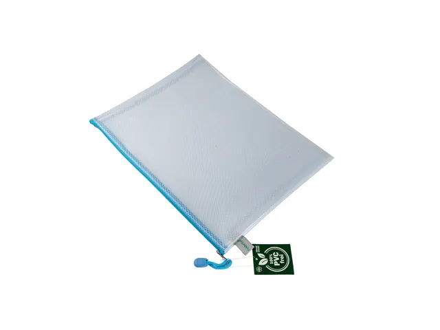 Pochette zip Foldersys EVA A4 bleu pastel