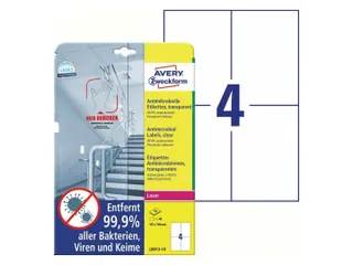 Bedrukbaar antimicrobiëel etiket Zweckform 105x148mm, transp. 40 etik - 2