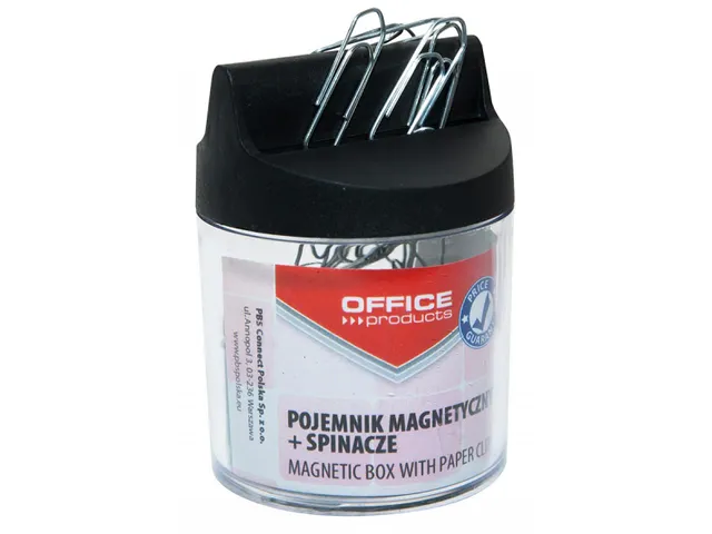 Magnetische houder voor paperclips transparant met 100 paperclips