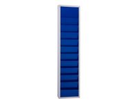 orderplanner 10vakken HxBxD 1278x315x74mm plank(en) plaatstaal blauw