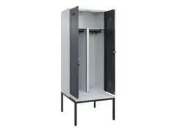 PBM-locker met bank,HxBxD 2120x800x815mm,2vak,vak B 400mm,draaigrendel
