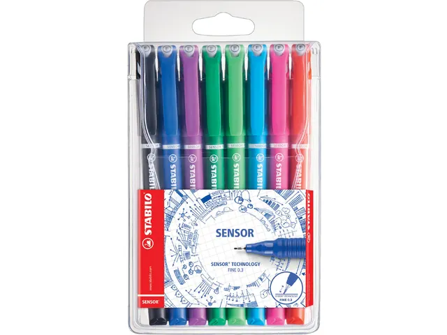 Fineliner STABILO Sensor 189/8 fijn assorti etui à 8 stuks