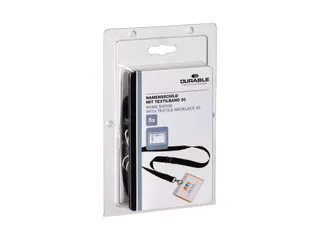 Badge Durable 8600 + Textielband 60x90mm Zwart - 2