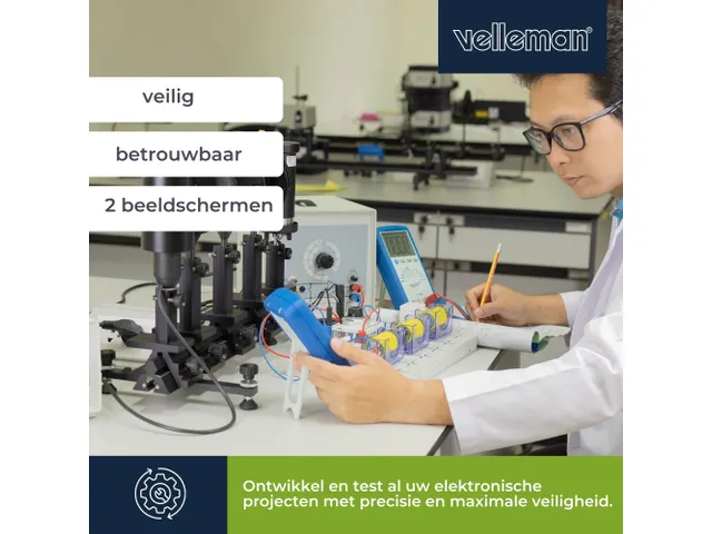 Dc Lab Voeding 0-30 Vdc / 0-3 A Max Met Dubbel Scherm