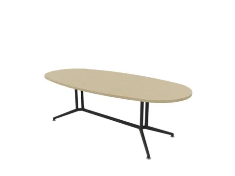 vergadertafel,HxBxD 740x2400x1100mm,ovaal,V-vormonderstel donkergrijs