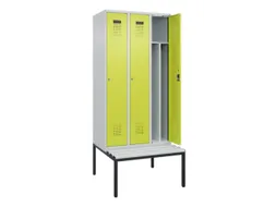 locker met bank,voor scheiding van kleding,HxBxD 2120x900x815mm,3vak