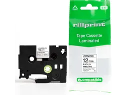compatible TZe tape voor Brother TZe-231, 12 mm, zwart op wit