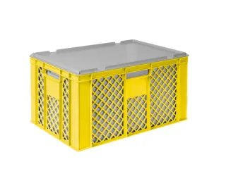 Euronorm-stapelbak,m. isoleerbox,HxLxB 320x600x400mm,63/35l,HDPE,geel - 2