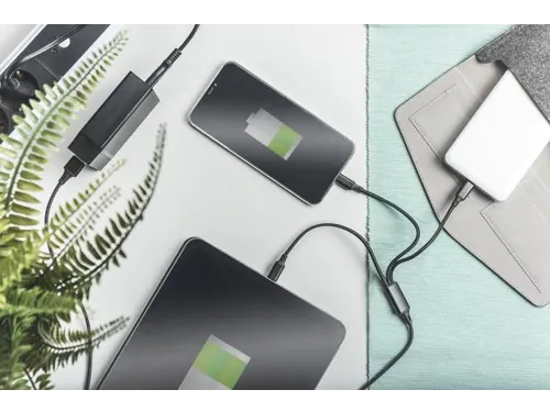 USB-oplaadkabel 1m 3-in-1 Kabel Nylon Gevlochten Zwart