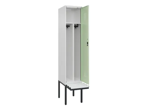 locker met bank,voor scheiding van kleding,HxBxD 2120x400x815mm,1vak