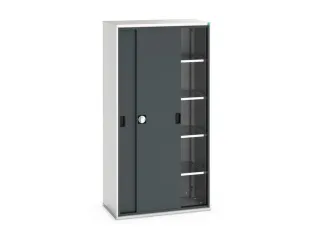 werkplaatskast 2000x1050x550mm 4xStalen bodem RAL7035 front RAL7016 - 1