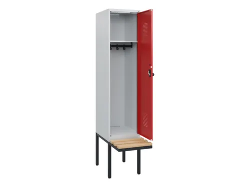 locker met bank,HxBxD 1950x400x815mm,1vak,vak B 400mm,draaigrendel