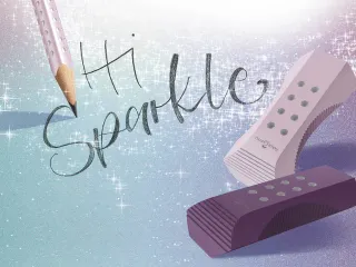 Gum Faber-Castell RollOn Sparkle display 20 stuks assorti kleur: rose, - 5