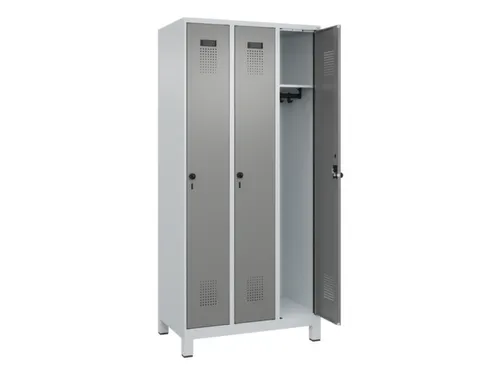 locker,HxBxD 1950x900x500mm,3vak,vak B 300mm,draaigrendel,voeten