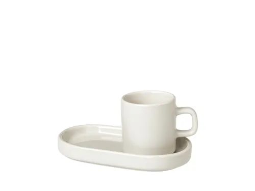 Set Espressokopjes 2Kopjes 2Planken Keramiek Lichtbeige 50Ml Per Kopje