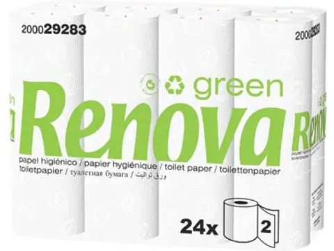 Green toiletpapier 2-laags 130 vellen, pak van 96 rollen
