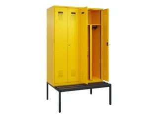 PBM-locker met bank,HxBxD 2120x1200x815mm,4vak,vak B 300mm - 1