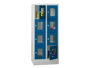 lockerkast,HxBxD 1518x600x500mm,2x4vakken,RAL7035,front RAL5010 - 2