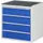 ladekast 825x770x650mm 4laden cilinderslot RAL7035 RAL5010 metaal
