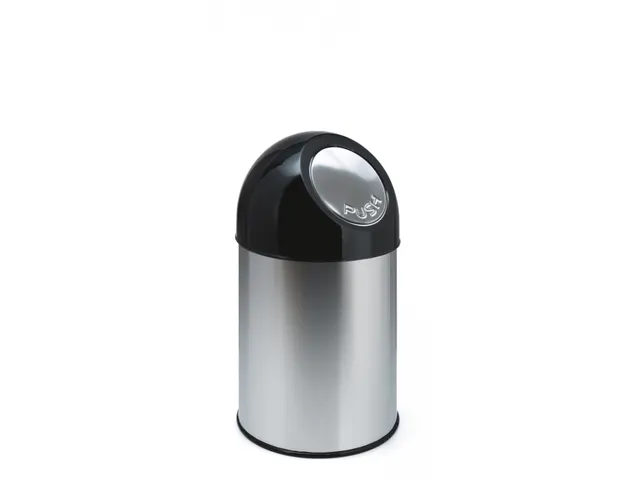 Afvalbak met pushdeksel en binnenemmer 30 Liter RVS