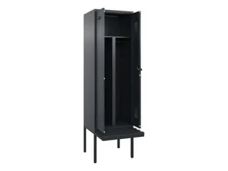 PBM-locker met bank,HxBxD 2120x600x815mm,2vak,vak B 300mm,draaigrendel - 1