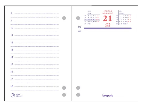Omlegblok 2027 Brepols 1dag/2pagina's universele ponsing