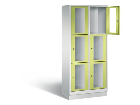 Lockerkast 1800x810x500mm 2x3 vakken Cilinderslot, Sokkel, RDS1108060