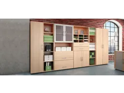 kantoor-combikast HxBxD 1100x800x420mm dubbele vleugeldeur beuken