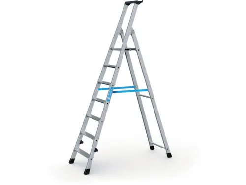 Boktrap Aluminium H 1 48m L 2 26m 7treden Platform Spreidbeveiliging