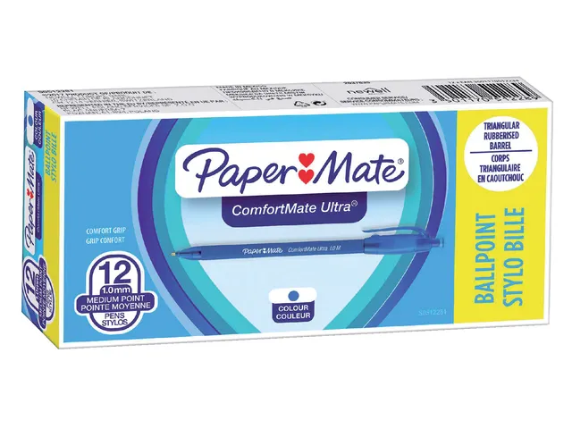 Stylo Bille Paper Mate Comfortmate rétractable Medium Bleu