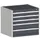 ladekast HxBxD 700x800x750mm 5laden romp RAL7035 front RAL7016