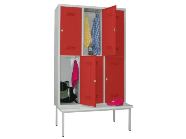 banklocker,dubbeldeks,HxBxD 2150x1200x800mm,RAL7035,front RAL3000