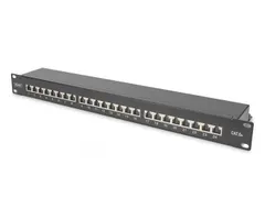 CAT 6A patchpaneel afgeschermd 1U 24-poorts 8P8C 483mm (19 inch) Zwart