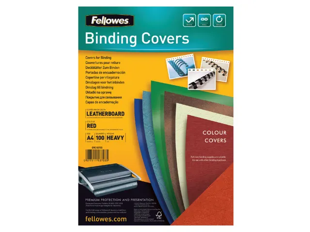 Voorblad Fellowes A4 lederlook rood 100stuks
