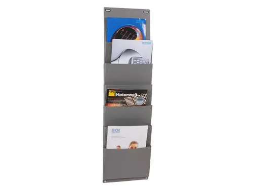 kantoorplanner,6vakken,HxB 900x255mm,plank(en) PP,antraciet