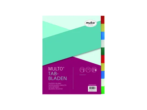 Tabbladen Multo A4 23-Gaats 7041010 10-Delig Assorti Pp