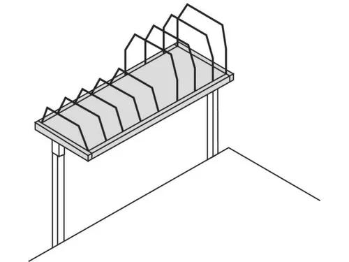 opzetmagazijn,v. paktafel,HxBxD 400x1600x600mm,m. 4beugels groot